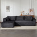 Compression Sectional Couch With Comfy Chaise, Boneless L Shape Sofa With Deep Seat