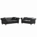 Chesterfield 3 And 2 Seater Sofa Set, High Tech Fabric Upholstered Couch For Living Room
