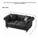 Chesterfield 3 And 2 Seater Sofa Set, High Tech Fabric Upholstered Couch For Living Room