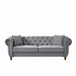 Chesterfield Velvet Upholstery Fabric Sofa With Roll Armrest & Nailhead