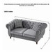 Chesterfield 3 And 2 Seater Velvet Upholstery Sofa With Roll Armrest & Nailhead Fabric Couch