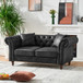Chesterfield Loveseat, High Tech Fabric Roll Armrest