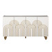 Modern Fluted Sideboard Buffet With Storage, Curve Element, 4 Doors With Adjustable Shelves