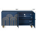 Modern Fluted Sideboard Buffet With Storage, Curve Element, 4 Doors With Adjustable Shelves