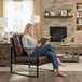 Classic Mid Century Modern Accent Chair With Durable Square Metal Frame, Armchair