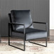 Classic Mid Century Modern Accent Chair With Durable Square Metal Frame, Armchair