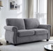 Soft Loveseat, Upholstered 2 Seater Couch, Loose Back Cushions And Turned Legs