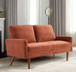 Loveseat Sofa, European Style With Sleek Design, Modern & Vintage Flair, Upholstered 2 Seater Couch