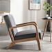 Classic Mid-Century Modern Accent Chairs, Open Framed Armchair With Cushioning