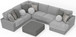 Canyon - 4 Piece Sectional With Cuddler Seat Cushions, Included Accent Pillows And Cocktail Ottoman (Right Side Facing Chaise) - Platinum