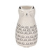 7" Squiggly Kitty With Vase Opening - White / Black