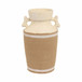 18" Burlap On Terracotta Vase - Ivory / Natural