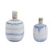 10" / 12" Medford Ceramic Jars (Set of 2) - Light Blue / White