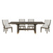 Griffin - 5 Piece Set (Table & 4 Arm Chairs) - Dark Brown / Pearl Silver