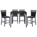 Olney - 5 Piece Counter Height Set With Faux Marble Top - Black / Dark Brown