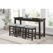 Connected - 4 Piece Pack Counter Height Set - Gray / Espresso