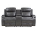 Broomfield - Double Reclining Loveseat With Center Console - Dark Gray