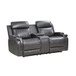 Broomfield - Double Reclining Loveseat With Center Console - Dark Gray