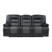 Fabian - Double Reclining Sofa With Center Drop-Down Cup Holders, Receptacles And USB Ports - 2-Tone Gray (Gray / Dark Gray)