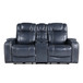 Keziah - Power Double Reclining Loveseat With Center Console, Power Headrests And Storage Arms - Blue