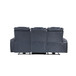 Keziah - Power Double Reclining Sofa With Power Headrests And Storage Arms - Blue