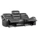 Putnam - Double Reclining Sofa With Center Drop-Down Cup Holders, Receptacles And USB Ports - Gray