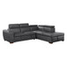 Barre - 2 Piece Sectional With Pull-Out Bed And Right Chaise With Hidden Storage, Adjustable Headrests - Gray