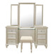 Celandine - Vanity Dresser With Mirror - Gold / Silver / Champagne