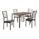 Flannery - 5 Piece Dining Room Set (Table & 4 Side Chairs) - Brown / Black