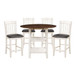 Kiwi - 5 Piece Dining Room Set (Table & 4 Side Chairs) - White / Dark Brown