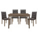 Ahmet - 5 Piece Dining Room Set (Table & 4 Side Chairs) - Walnut / Black
