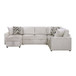Myrtle - 3 Piece Sectional With Pull-Out Bed And Hidden Storage - Beige