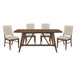 Monroe - 5 Piece Dining Room Set (Table & 4 Side Chairs) - Walnut / Beige