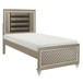 Loudon - 4 Piece Set (Twin Bed, Nightstand, Dresser, Mirror) - Gold / Silver / Champagne