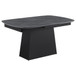 Potero - Faux Marble Extension Leaf Dining Table - Black