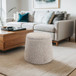 Elegant Round Storage Ottoman Upholstered