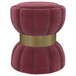 Round Upholstered Ottoman Pouf With Velvety Soft Upholstery
