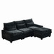 Modern Comfy Chenille L Shaped Sectional Sofa With Movable Ottoman