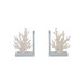 7" Coral On Glass Bookends - White