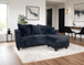 Amber Black Reversible Sectional 100-Black by Happy Homes