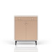 Contemporary Bar Cabinet With Large Storage - White / Pecan