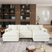 Modern Comfy Deep Seat Modular Sectional Sofa Cloud Couch With Ottoman