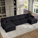 Modern Comfy Deep Seat Modular Sectional Sofa Cloud Couch With Ottoman