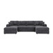 3 Piece Corduroy Double Chaise Sectional Sofa