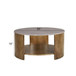 Keegan - Round Coffee Table With Shelf - Oak