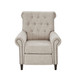 Aidan - Push Back Recliner Chair With Tufted Back And Nailhead Trim - Cream
