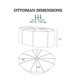 Modern Style Large Cocktail Ottoman