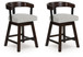 Haddigan - Upholstered Swivel Barstool (Set of 2) - Dark Brown