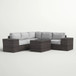 Modern Patio Rattan Sectional Set With Cushions