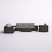 Modern Patio Rattan Sectional Set With Cushions
